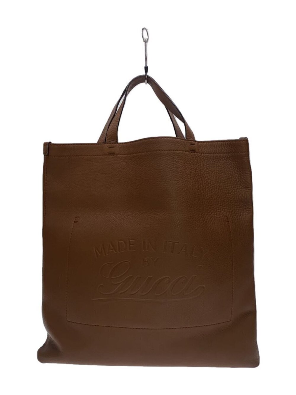 Gucci Embossed Tote Bag Leather Brown